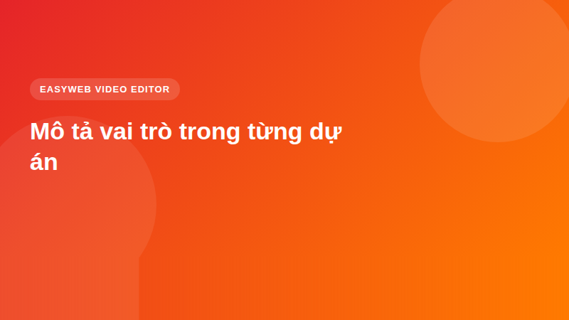 Mô tả vai trò trong từng dự án - video editor Easyweb