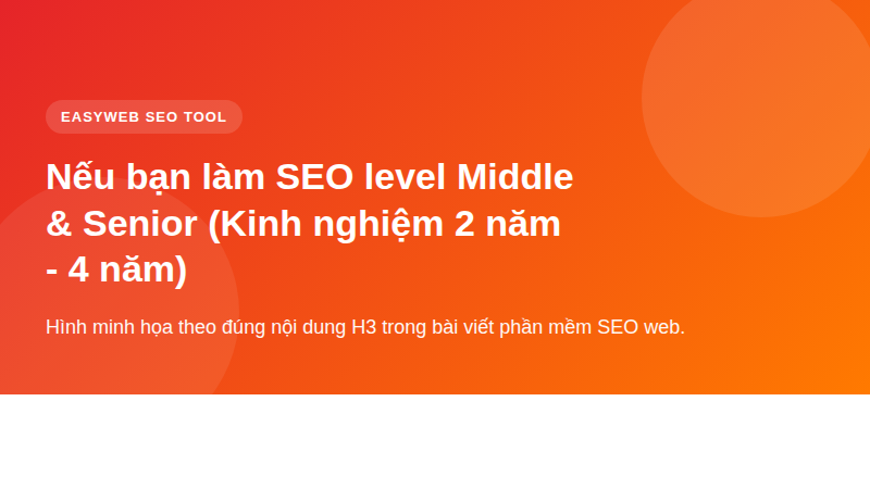 Nếu bạn làm SEO level Middle & Senior (Kinh nghiệm 2 năm - 4 năm) - hình minh họa phần mềm SEO web
