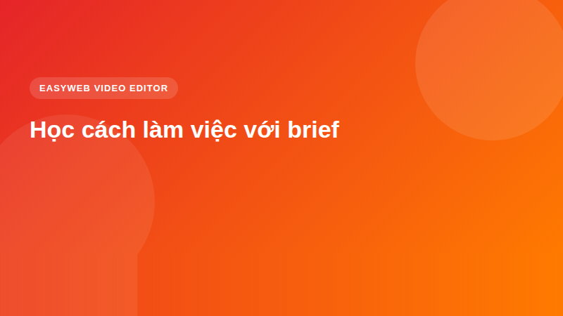 Học cách làm việc với brief - video editor Easyweb
